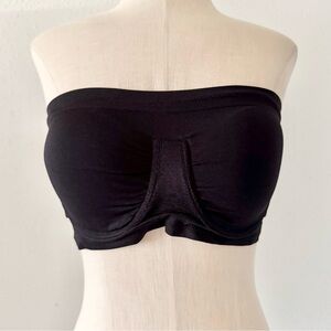 RHONDA SHEAR Seamless Underwire Bandeau Bra Padded Black Women's Size Medium M